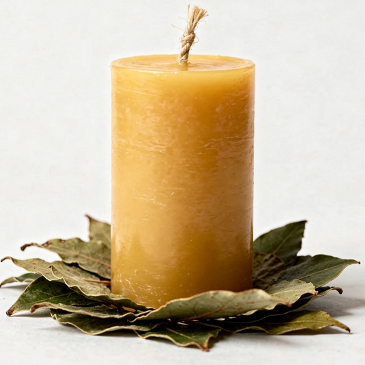 Bay Leaf Beeswax Candle | Success & Prophetic Dreams | Victory Laurel
