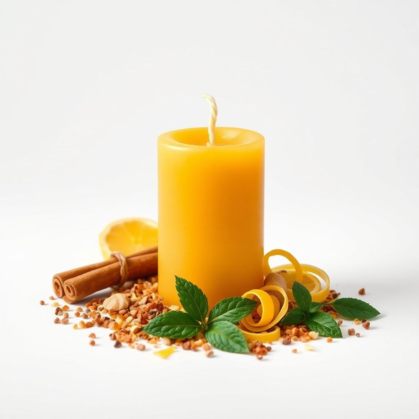 Firecracker | Ginger, Peppermint, Lemon Peel, Cinnamon | Energy, Motivation, Vitality | Beeswax Candle
