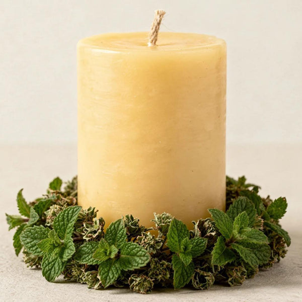 Peppermint Beeswax Candle - Unicorn Fairy Circles Beeswax Candle
