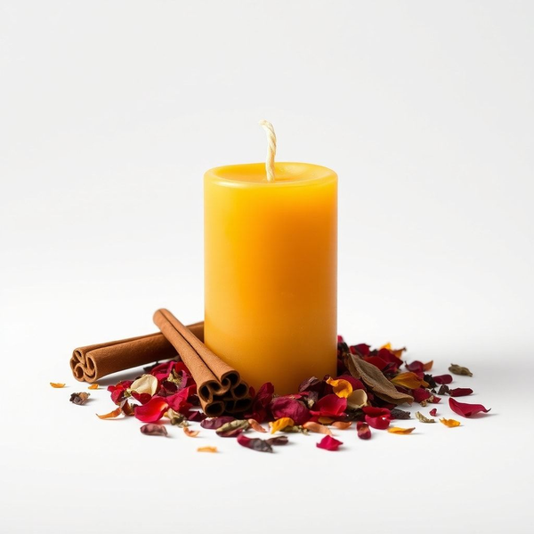 Sacred Flame | Cinnamon, Damiana, Rose | Intensity, Passion, Committed Love | Beeswax Candle